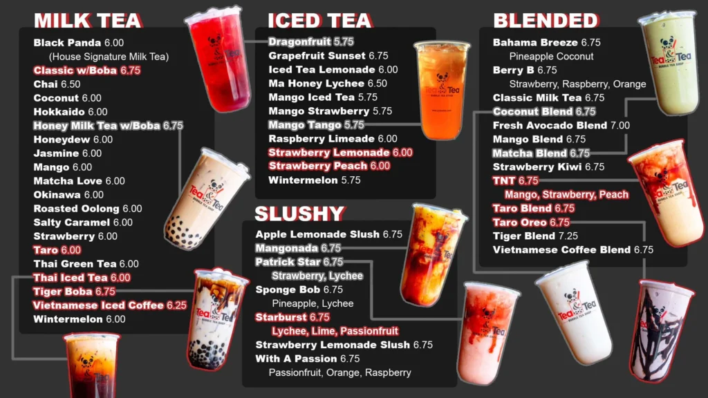 Boba Menu